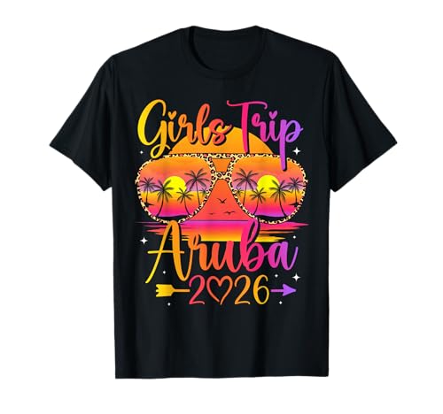 Girls Trip Aruba 2026 Tropical Matching Summer Vacation T-Shirt