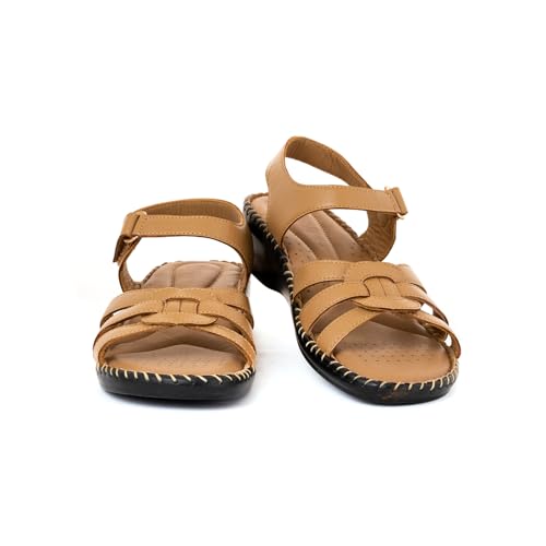 Image of Khadim's Softouch Leather Wedge Heel Sandal for Women