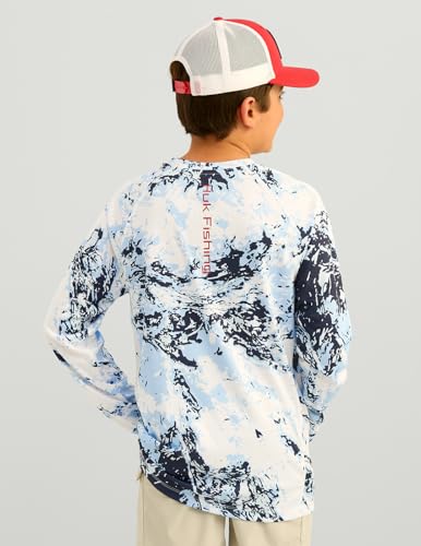 Image of HUK Kids Pursuit Pattern Long Sleeve Shirt, Fishing Shirt for Kids