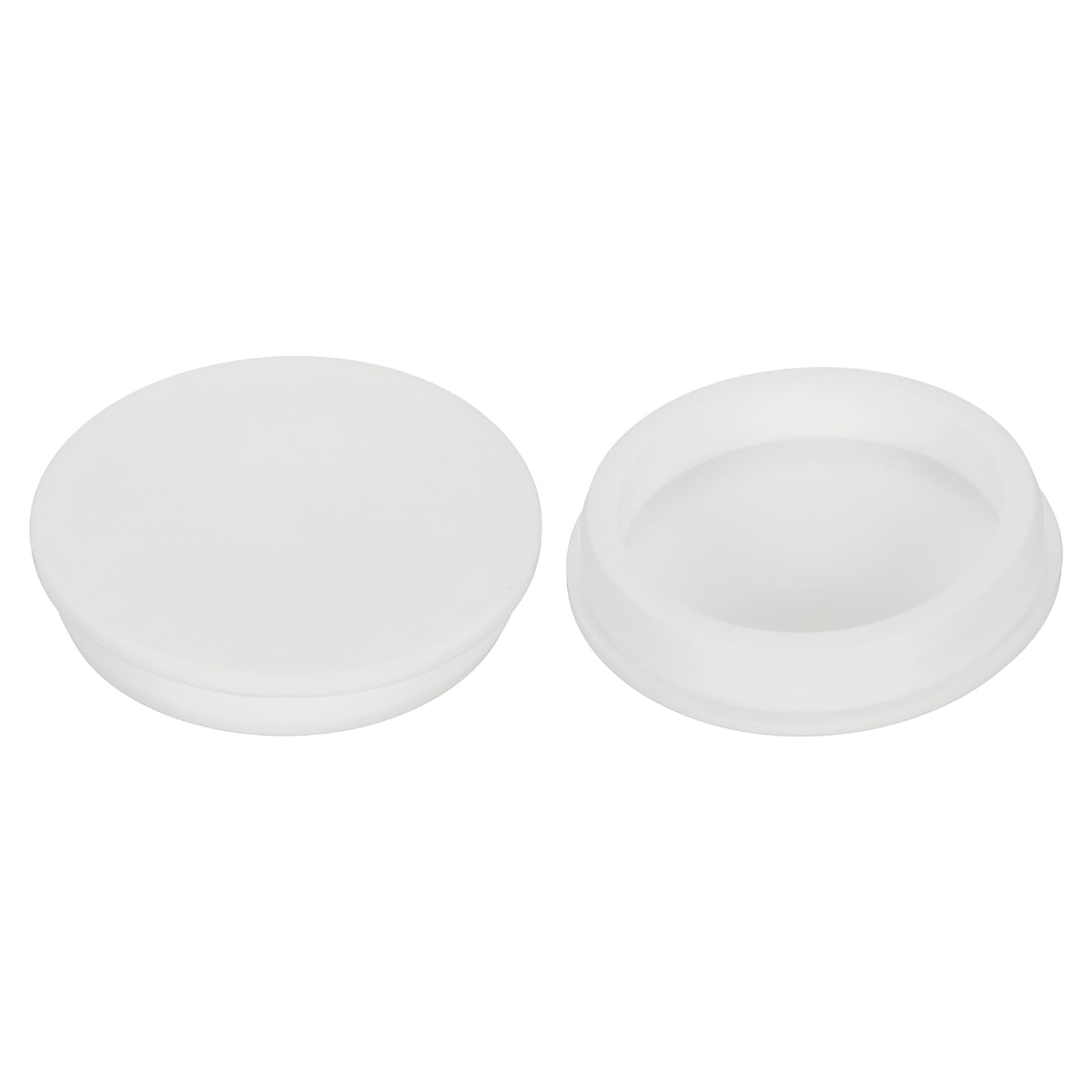 sourcing map 2Pcs Silicone Hole Plug, Waterproof Round Rubber Stoppers T-Shaped Sealing Plugs Pipe End Caps Fit 80mm/3.15" Hole for Coating Plating, White