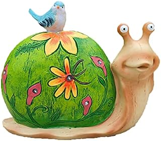 Garden Statue Snail Figurine,Solar Powered Resin Animal Statue Patio Lawn Yard Art Ornaments Decorations Garden Landscape Animal Snails Statues