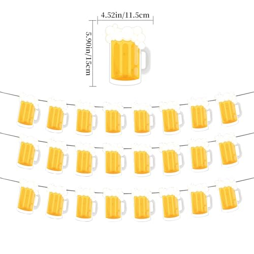 Image of Beer Birthday Banner for Beer Party and Birthday Wedding Party Supplies (Light Yellow)