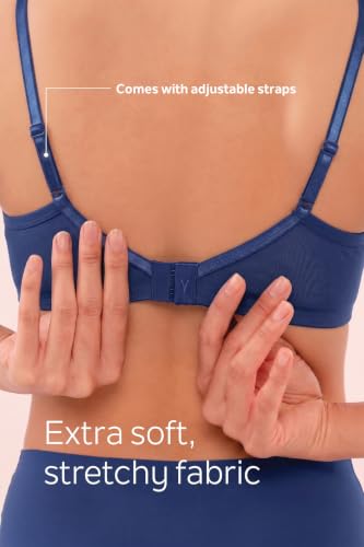 Image of Van Heusen Women's Everyday Cotton Bra|Medium Coverage|Non Padded|Non Wired|Seamless Moulded Cups|Anti Bacterial Tech| Keeps you Fresh|Sweat Absorbent|No Slip Soft Straps|Detachable Straps|Style 11001