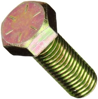 5/8 inch x 1 inch Hex Cap Screw Grade 8 Zinc Yellow Plated Steel Quantity 25 pcs 5/8-11 x 1 Hex Bolt/Coarse Thread/Fully Threaded