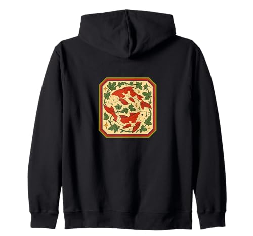 Ilustración de estanque koi amantes de Koi Obra de arte Peces koi Sudadera con Capucha