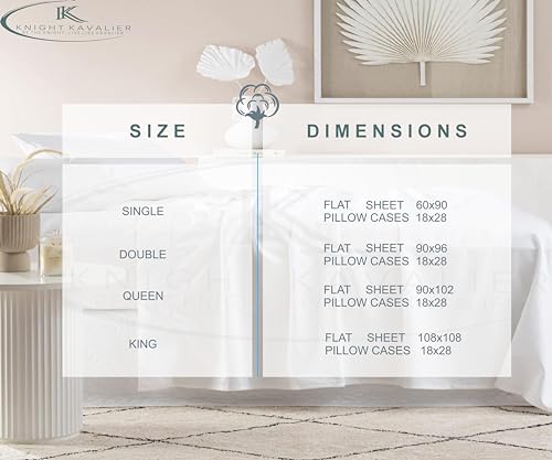 Image of 100% Cotton Premium Double Size Bedsheet with 2 Pillow Covers | Ultra-Soft, Breathable, Hotel-Quality Fabric | Elegant Collection for Bedroom Decor (White Striped)