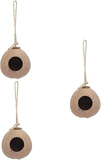 3 pcs Coconut Shell Bird Nest hanging bird feeder outdoor hammock parrot toys bird toy winter Hanging Birds House Grass Birds Shelter Bird Breeding Nest Lovely Bird Nest the bird
