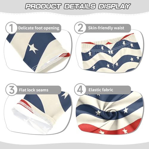 Bolaz Toddler Girls Leggings Printed Yoga Pants Leggings Stripes American Flag for Kids3