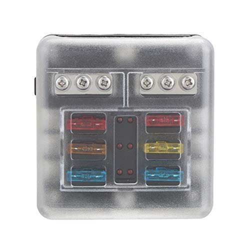 Boîte de fusibles avec indicateur LED 6 voies pour protection électrique 12V