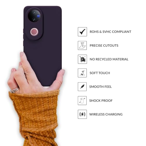 Image of DIZORO Microfiber Candy Back Cover Case for iQOO Z10R 5G / Vivo V50 / V50e 5G / Vivo T4R 5G Soft Silicone Rubberized Case with Camera Protection (TPU, Deep)