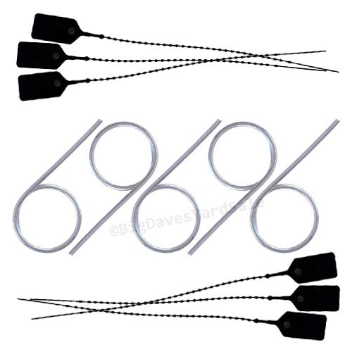 5 - Fire Extinguisher Pull Pins and 6 - Tamper Seals (Black)