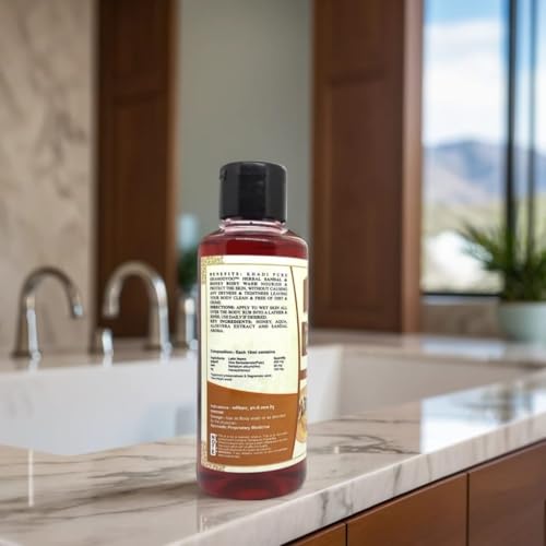 Image of Khadi Pure Sandal Honey & Sandal Turmeric Body Wash, 210 ml (Pack of 2)