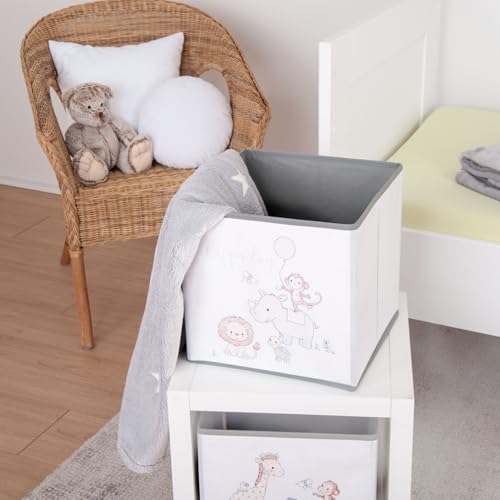 Herding babybest Aufbewahrungsbox Happy Day, ca. 30 x 30 x 30 cm, Aufbewahrung im Regal oder freistehend, 100% Polypropylen, Innen 100% Papier