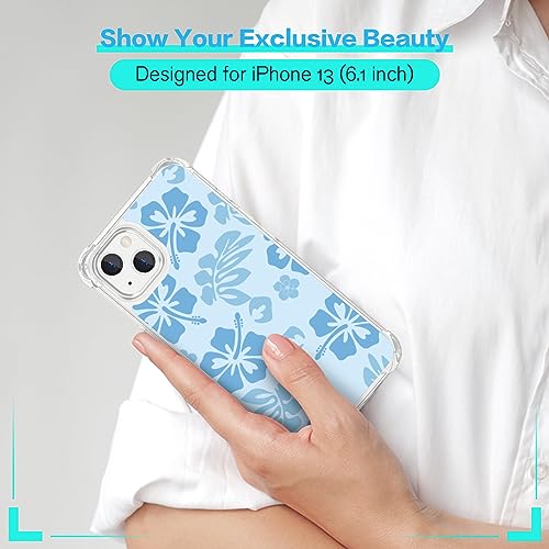 FANXI Blue Hibiscus Phone Case Compatible with iPhone 13 6.1 Inch - Shockproof Protective TPU Clear Cute Blue Flower iPhone Case Designed for iPhone 13 Case for Men Girls Women Boys by FANXI - Used condition - Image 6