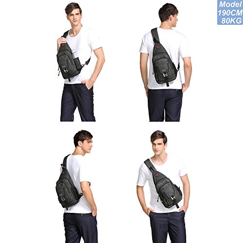 Nicgid Sling Bag Chest Shoulder Backpack Crossbody Bags For Ipad Tablet Outdoor Hiking Men Women (Black(Fits 11.6-Inch Laptop)) #TOP6