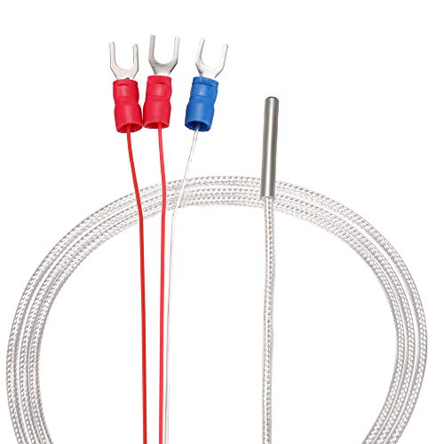 uxcell PT100 RTD Temperature Sensor Probe 3 Wires Cable Thermocouple Stainless Steel 100cm(3.3ft) (Temperature Rang: -20~420Â°C)
