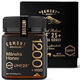 Egmont Honey Manuka Honig 1200+ MGO 25+ UMF | 250 g | 100% Reiner Manuka Honig aus Neuseeland, UMF-zertifiziert, Premium Qualität, Non-GMO, Koscher, Rückverfolgbar, Geschenkbox