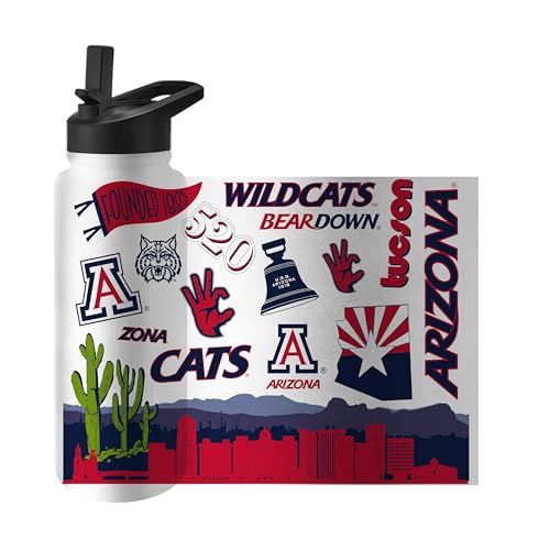 Image of Logo Brands NCAA Native 34 oz Quencher Water Bottle - | Local Icons Design | Double-Wall Insulated| Leak-Proof Lid & Built-In Straw