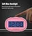 MoKo Kids Alarm Clock for Bedroom, Small Size with Large Digital Display and Backlight, Table Desk Clock Battery Operated, Easy to Use and Set, Pink