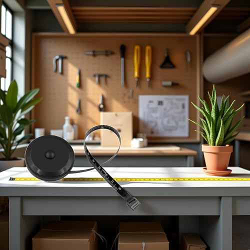 Cinta métrica mini retractable de plástico negro miniatura 4