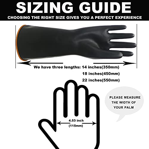 Royaki Heavy Duty Latex Gloves, 22" Work Waterproof Industrial Rubber Gloves, Size Xl #TOP2