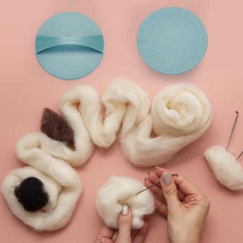 Image of PLIGREAT 4 Pcs Wet Felting Tool Versatile Fulling Block, Felt Making Tool Wet Felting Board Washboard Felt Blocking Board for Working on Seams, Flat Felts, Hat & Slipper Shaping