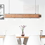 Lightbox umweltfreundliche Pendelleuchte in modernem Design - 5 flammige innovative Hängelampe mit Holzbalken inklusive Montagematerial - 100x105 cm - Metall/Holz Braun/Schwarz