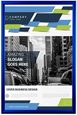 BNV Aluminum Front Load Snap Poster/Picture Frame, Dark Blue, 16x20 Inches, 1'' Profile, Wall Mounting, Portrait and Landscape Mode, Easy Installation, Anti-Glare, PVC Cover, Lightweight