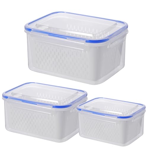Contenedores de almacenamiento de cocina, caja de almacenamiento perforada, contenedor de preparación de comidas, contenedores portátiles apilables para congelador, para comedor, preparación de