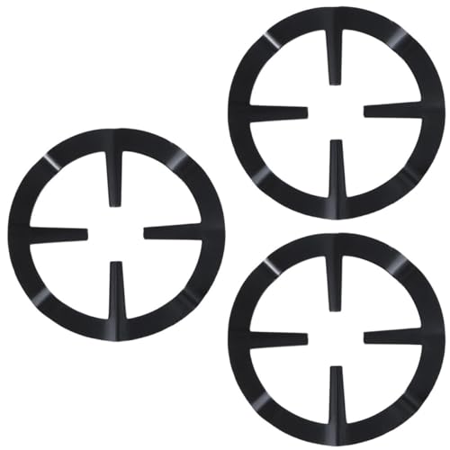 SECFOU Soporte para Estufa de Gas de Acero Inoxidable Antióxido, Antideslizante, Color Negro, 3 Piezas, Rejilla Estable para Cafetera Italiana y Utensilios de Cocina Pequeños, Adecuado