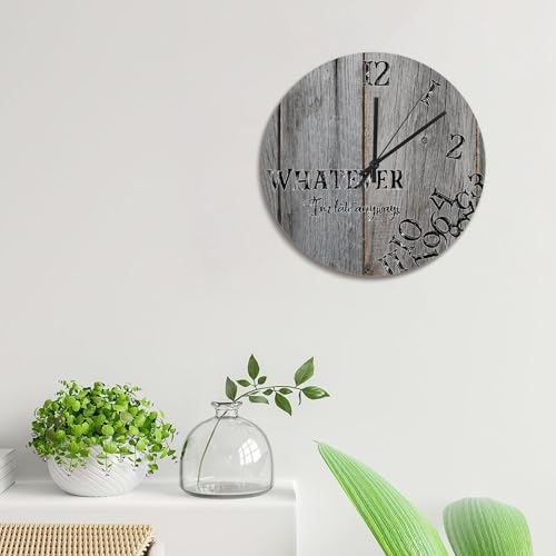 Horloge murale en bois Whatever I'm Late Anyways 38 cm pour salon