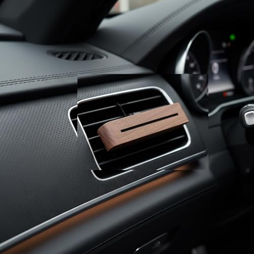 Image of AC Vent Clip For Car, Car Diffuser, Diffuser For Wooden Vent Clip 9x1.8cm + 4 Refill Sticks Aroma Gift Set