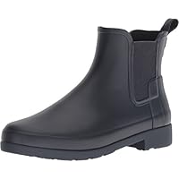 Hunter Womens Original Chelsea Refined Waterproof Rubber Rain Ankle Boots - Navy - 6