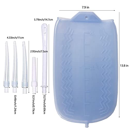 Image of Smokitcen Colon Cleanse Enema Bag Kit with 5.2ft Silicone Hose, 5 Enema Tips and Controllable Flow Valve- Home- 2 Quart Capacity Silicone Enema for Coffee and Water Colon Cleanse for Men and Women