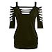 Produktbild T-Shirt Damen Gothic Shirt Bauchfrei Bluse Kurzarm Punk Top Lässige Ripped Sling Kleid Schulterfrei Tunika Bodycon Cut Out Kurzarmshirt Oberteil Tops Freizeit Party Kleidung Streetwear Piebo