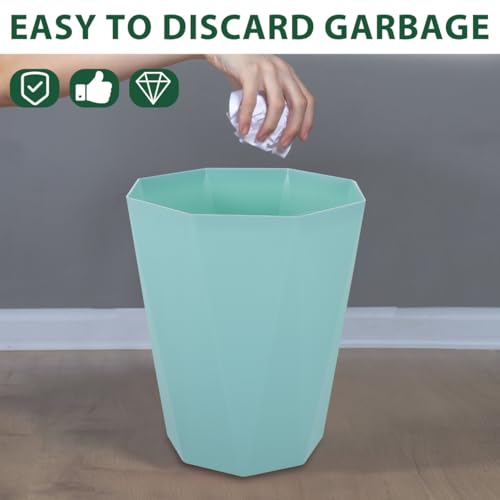 Caneca de basura pequeña 5L verde esmeralda diseño octagonal miniatura 3