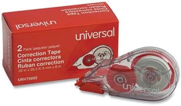 (6 Pack Value Bundle) UNV75602 Correction Tape with Two-Way Dispenser, Non-Refillable, 1/5" x 472", 2/Pack