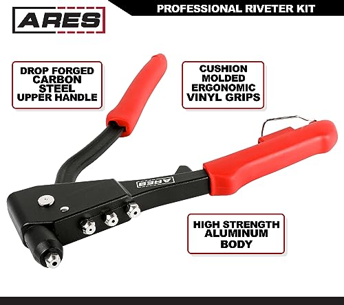 image for ARES 70017 - Professional Pop Rivet Gun with 60 Rivets - Rivet Sizes 3
