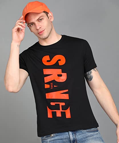 Image of Urbano Fashion Men's Graphic Printed Round Neck Half Sleeve Slim Fit Cotton T-Shirt