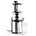 Produktbild Klarstein Flowjuicer - Vertikaler Slow Juicer mit 200 W Leistung, Entsafter, schonende Saftpresse, Edelstahlgehäuse, Vor- & Rücklauf, inkl. zwei Behältern und Reinigungsbürste, schwarz-silber