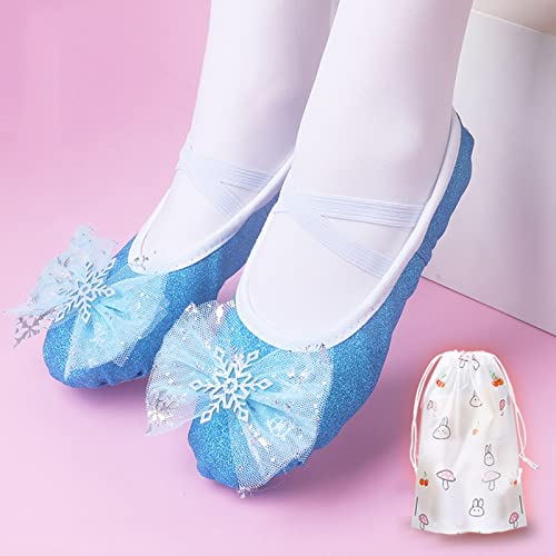 Fashion Ballet Shoes for Girls, Satin Dance Practice Slippers Split Soft Leather Flat Sole Yoga Gymnastics Shoes2