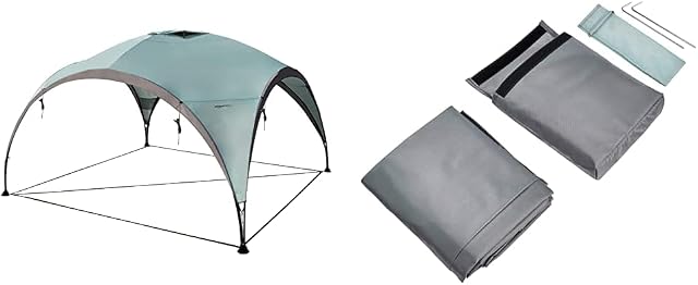 Amazon Basics Event Shelter, 3.65 x 3.65 m & Sunwall for Event Shelter, 3.65 x 3.65 m