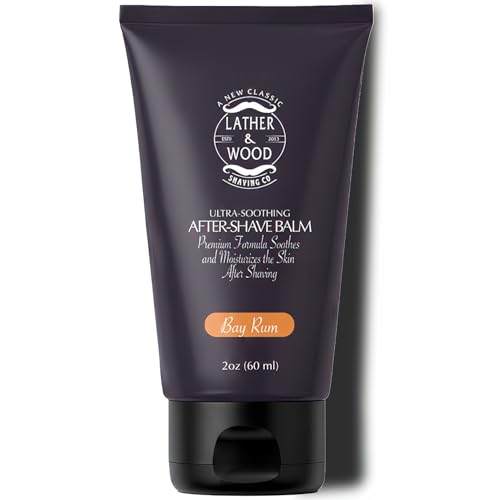 Image of Lather & Wood Aftershave Balm - Aftershave Lotion for Men with a Classic Bay Rum Scent