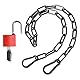 Stahlkette Edelstahlkette Kette, Sicherheitskette Metallkette mit Schloss Schwarze Edelstahl Ketten 51 Cm/20.08inch mit Karabiner für Türen, Gartentore, Pferdestall Haustierkäfige Gartentore