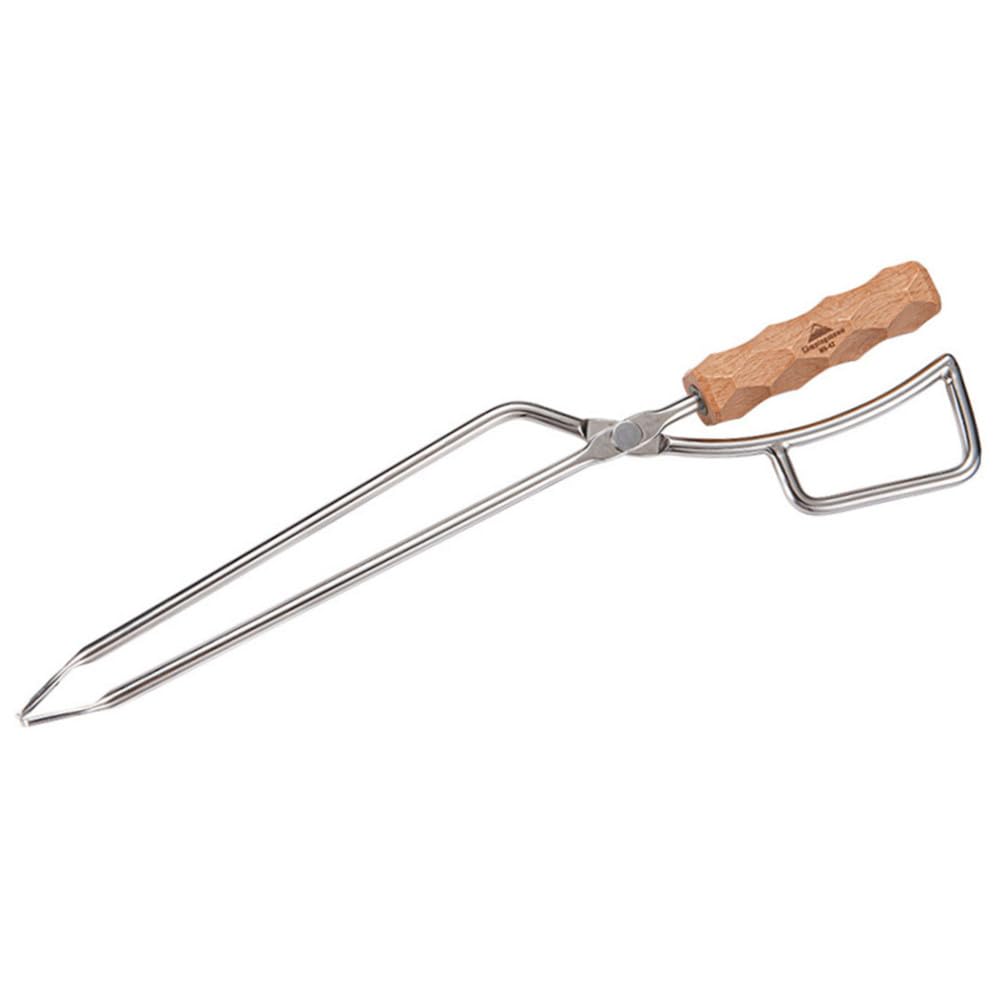 Pince à Acier Inoxydable Pince Barbecue Cheminée Forger Anti-brûlure Pratique