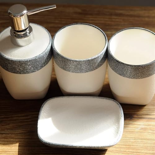 Accesorios de baño juego de 4 piezas para eliminar el desorden del lavabo familiar 8
