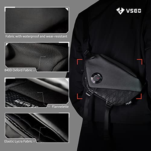 Image of VSGO 4L Quick-Access Waterproof Crossbody Camera Sling Bag-V-BP05L | for Small Mirrorless Cameras, Instant Magnetic-Mechanical Open & Close, Expandable Capacity, Adjustable Quick-Release Strap