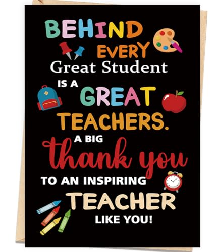 Londue Teacher Appreciation Card, Thank You Card Gifts for Teacher, End of Year Teacher Gift from Student