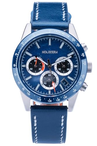 Montre Homme en Titane Holzkern Neverrest marbre bleu montre automatique haut de gamme