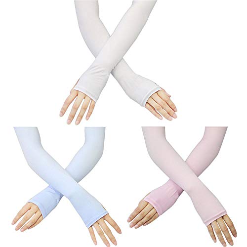 QMEET 3 PCS UV Protection Cooling Arm Sleeves Cover for Women and Men